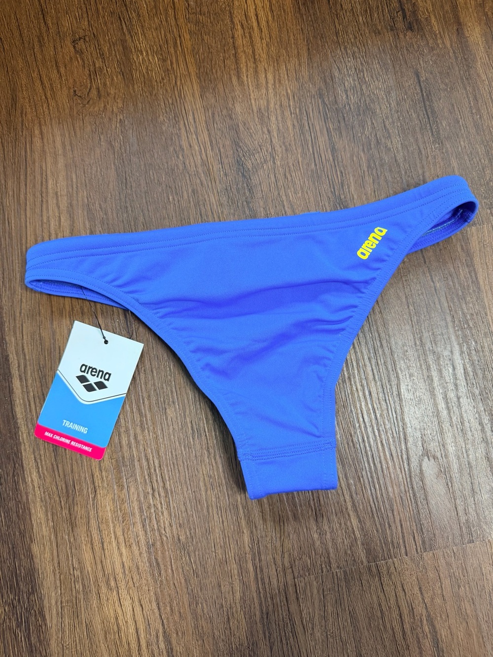 Arena Women’s Electric Blue Bikini Bottom with Yellow Logo NWT